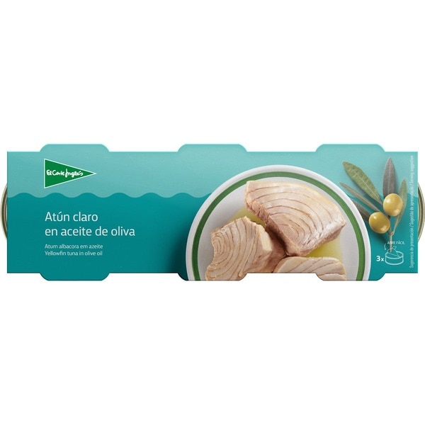 atún claro en aceite de oliva pack 3 lata 60 g neto escurrido