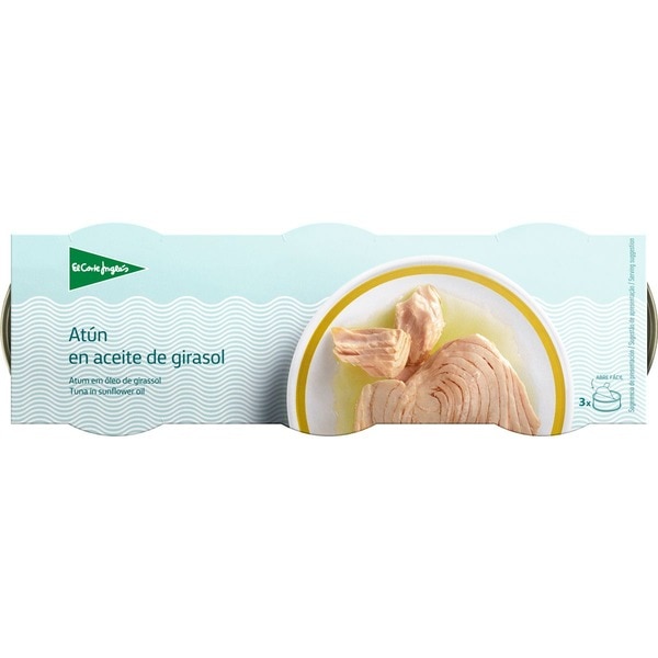 atún en aceite de girasol pack 3 lata 60 g neto escurrido