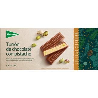 EL CORTE INGLES chocolate nougat with pistachios case 200 g