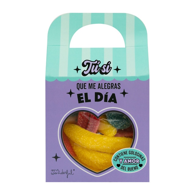 Caja de golosinas Mr. Wonderful: Tú sí que me alegras el día.