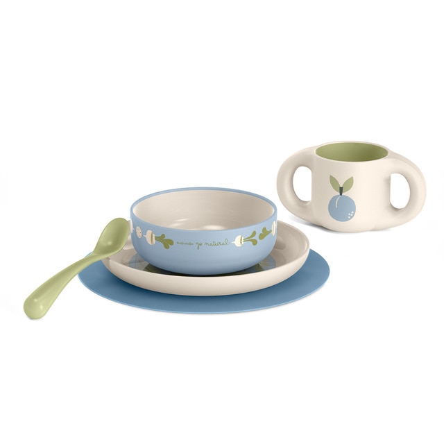 Set vajilla aprendizaje 5 piezas bebés Suavinex Go Natural +6 Meses Premium.