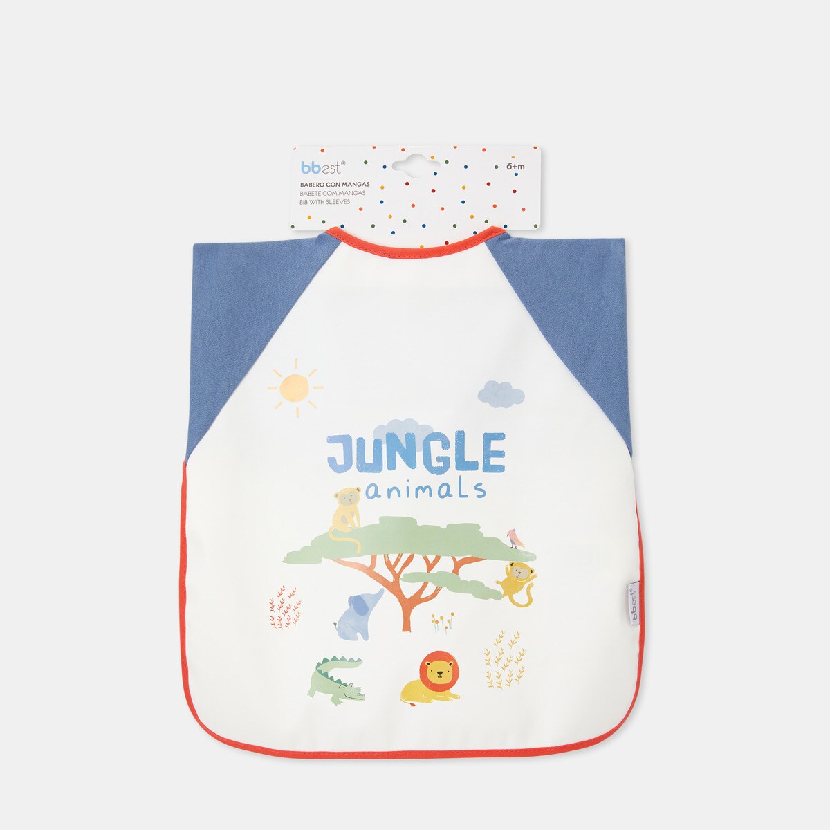 Babete Plastificado com Mangas de Malha Selva Azul-3