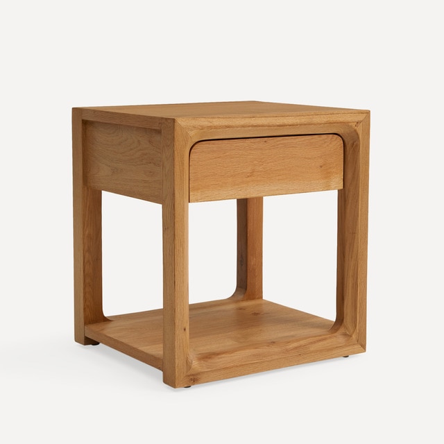 Mesita de noche de madera de roble con 1 cajón Roger El Corte Inglés