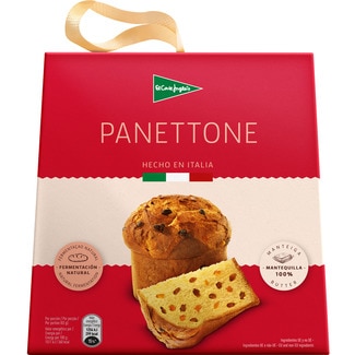 EL CORTE INGLES panettone italiano con mantequilla y fermentación natural estuche 750 g