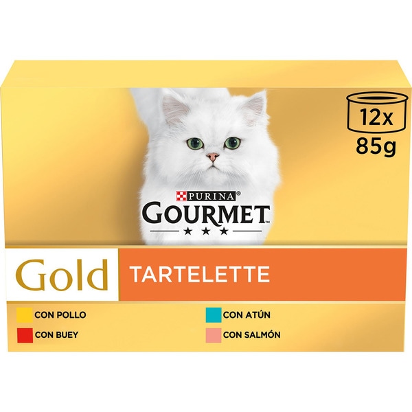 Gold Tartelette comida húmeda para gatos surtido de carnes y pescados 12 latas 85 g