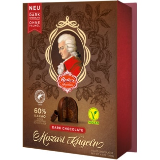 Reber Bombons de Chocolate Negro Mozart embalagem 120 g