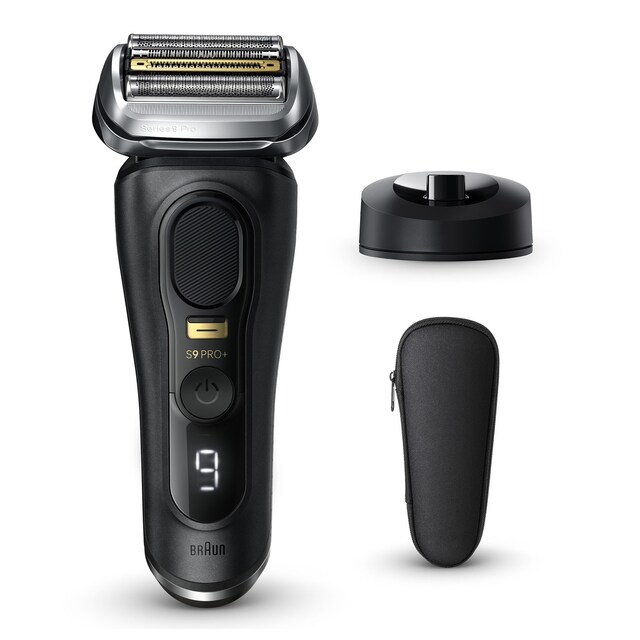 Afeitadora Eléctrica Braun Series 9 PRO+ 9510s, base de carga, uso en seco y en mojado