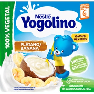 Nestlé Yogolino de Banana á base de Leite de Coco 100% Vegetal Pack 4 unidades embalagem 360 g