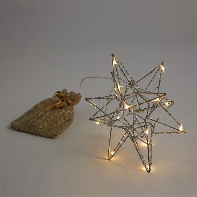 Estrella de Navidad 3D Metal glitter con 15 luces Navidad LED El Corte Inglés