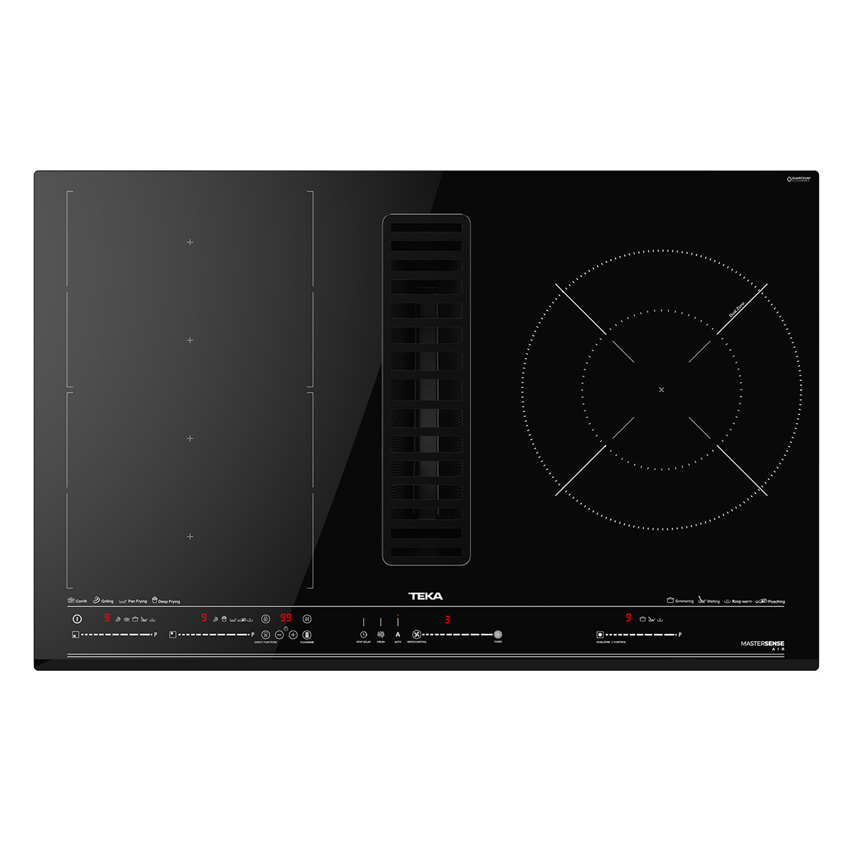 Teka – Placa de inducción Teka 4 zonas de cocción, con extractor integrado – AFC 85628 MST BK.