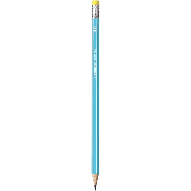 Lápiz Escolar Hexagonal pencil 160 con Goma STABILO Azul.