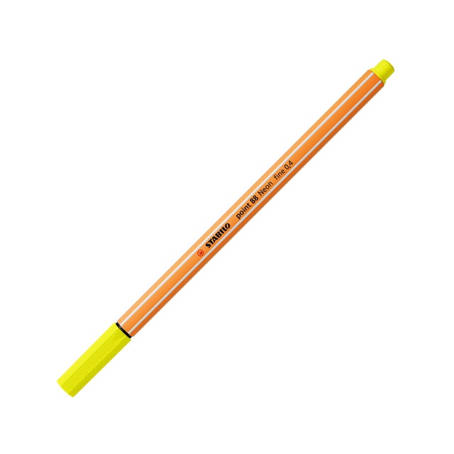 Rotulador Punta Fina point 88 STABILO Amarillo Neón.
