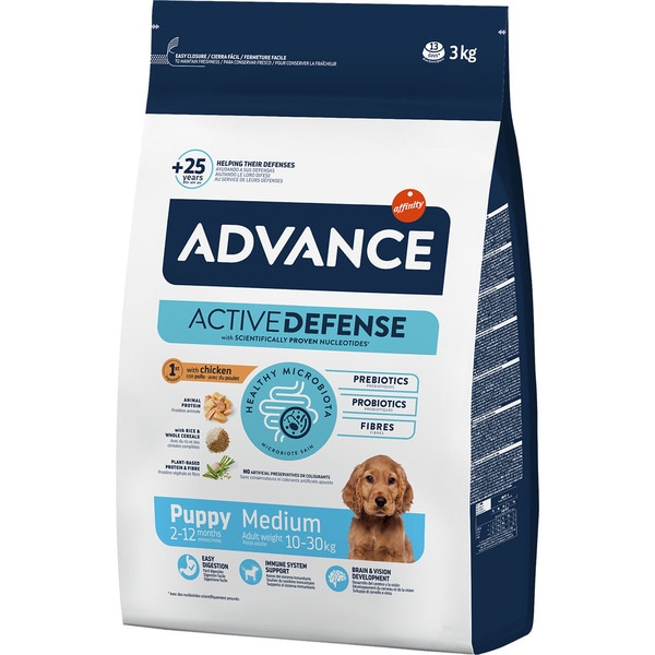 Puppy Medium pienso para perros cachorros medianos con pollo y arroz bolsa 3 kg