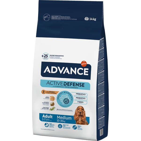 Adult dog food with chicken and rice for medium breed adult dogs sack 14 kg