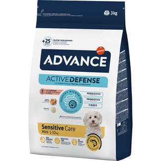 ADVANCE Sensitive pienso para perros adultos minis con salmón y arroz bolsa 3 kg