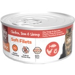 Feuchtfutter für Katzen mit Huhn, Thunfisch und Garnelen Grain und Gluten Free Dose 70 g
