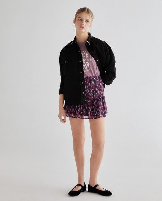 Falda corta estampada