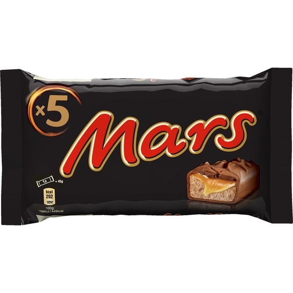 Chocolate and caramel bars 5x45 pack 225 g