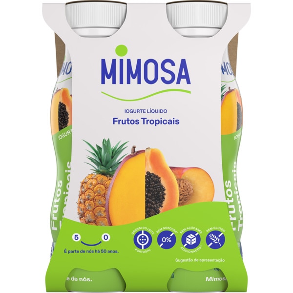 Iogurte Líquido Frutos Tropicais Pack 4 embalagem 151 ml