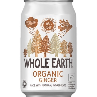 WHOLE EARTH refresco de jengibre sin azúcar ecológico lata 35,3 cl