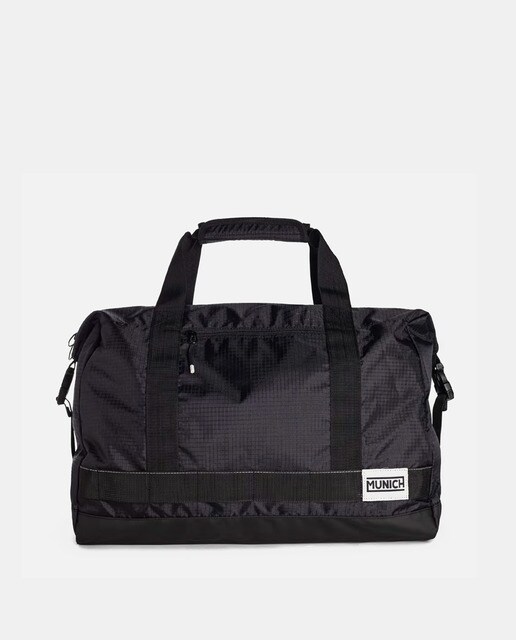 Bolsa de gimnasio negra de nylon