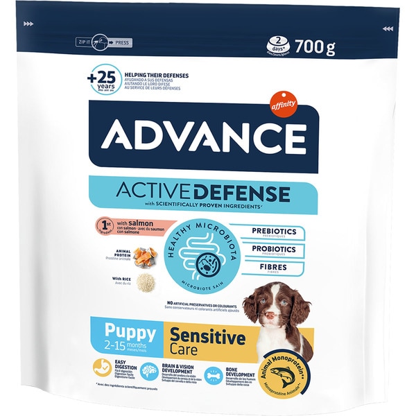 Puppy Sensitive pienso para perros cachorros con salmón y arroz envase 700 g