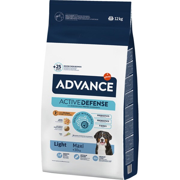 Active Defence light dog food with chicken and rice for maxi breed adult dogs sack 12 kg