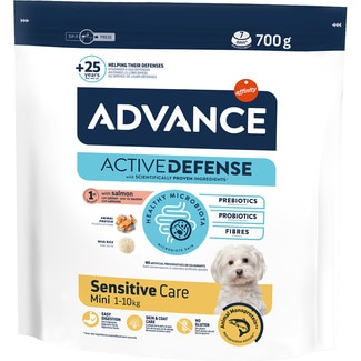 ADVANCE Sensitive dog food with salmon and rice for mini adult dogs container 700 g