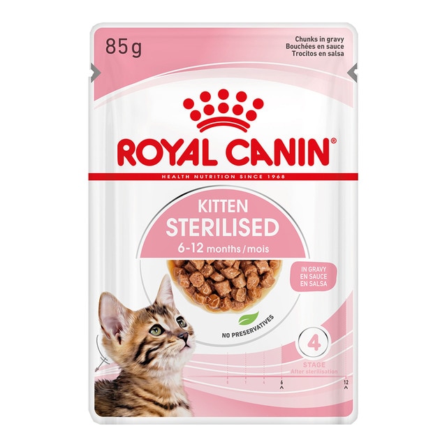 Royal Canin - Comida húmeda para gatitos esterilizados Royal Canin en salsa 85 g.