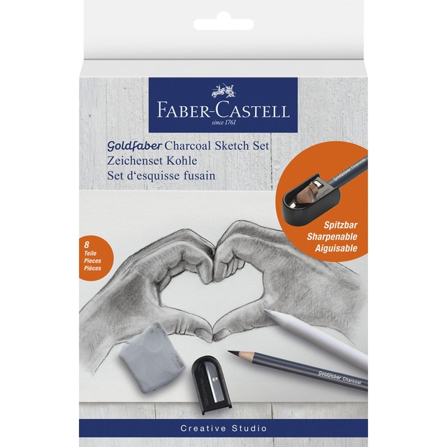 Set dibujo carbón con 8 piezas Goldfaber Faber-Castell.