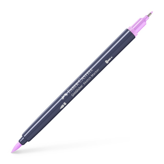 Rotulador sketch marker doble punta tinta base alcohol Goldfaber Faber-Castell magenta claro.