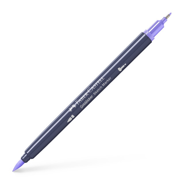 Rotulador sketch marker doble punta tinta base alcohol Goldfaber Faber-Castell lavanda claro.