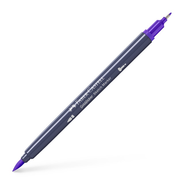 Rotulador sketch marker doble punta tinta base alcohol Goldfaber Faber-Castell violeta purpura.