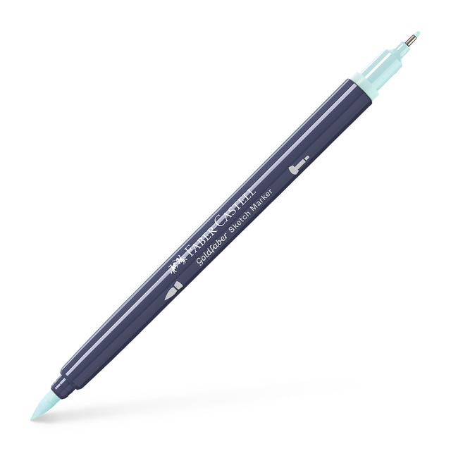 Rotulador sketch marker doble punta tinta base alcohol Goldfaber Faber-Castell menta claro.