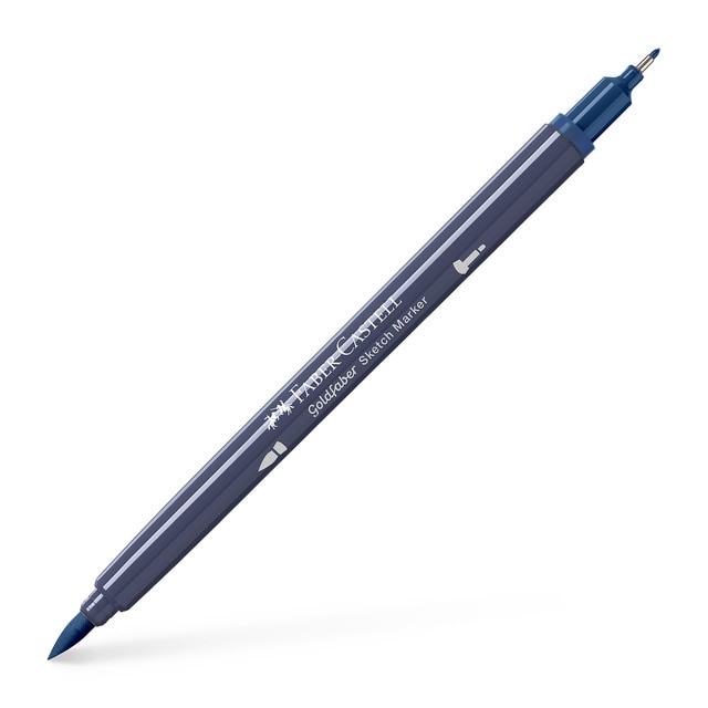 Rotulador sketch marker doble punta tinta base alcohol Goldfaber Faber-Castell índigo.