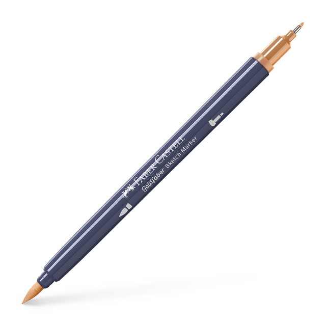 Rotulador sketch marker doble punta tinta base alcohol Goldfaber Faber-Castell terracota.