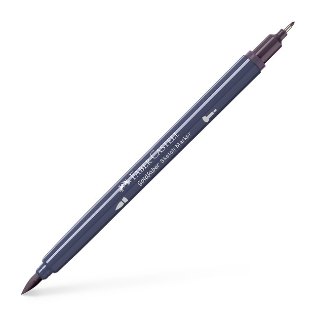 Rotulador sketch marker doble punta tinta base alcohol Goldfaber Faber-Castell malva polvoriento.