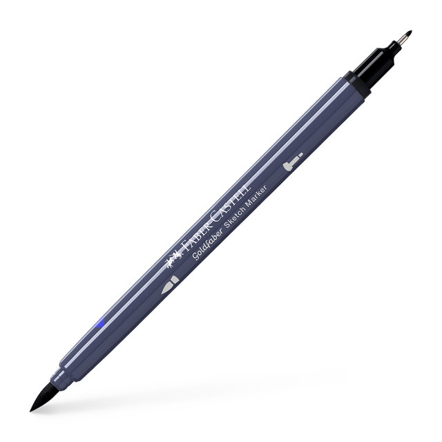 Rotulador sketch marker doble punta tinta base alcohol Goldfaber Faber-Castell negro.
