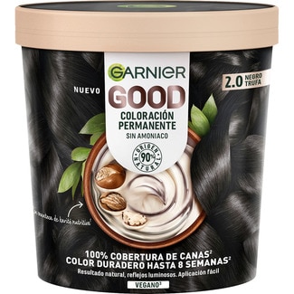 GARNIER Good permanent hair colour with shea butter no. 2.0 Black Truffle jar 1 each ammonia-free