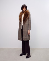 Womens coat with fur on sale collar