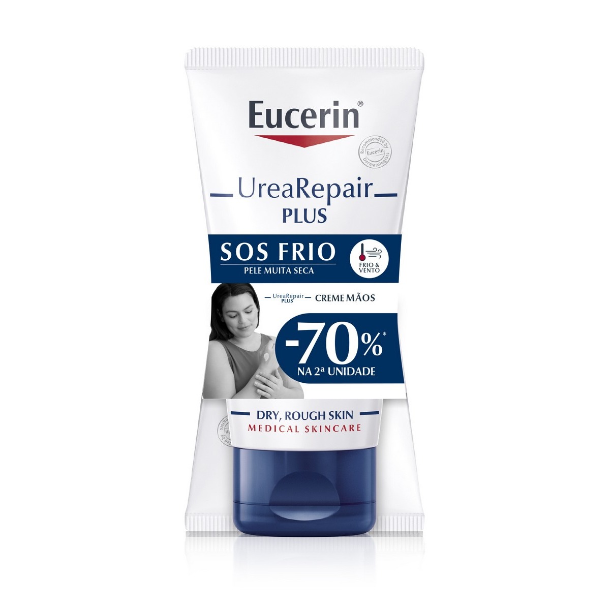 Imagem 0 de Duo Creme de Mãos 5% Ureia UreaRepair PLUS 48h Alívio Pele Seca - 2x75 ml