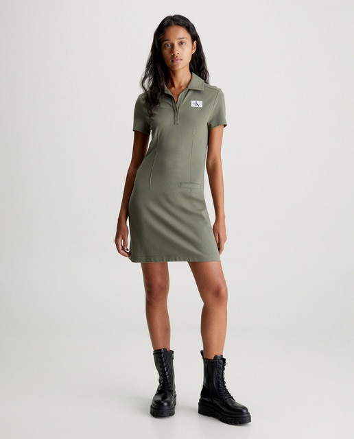 Calvin Klein Jeans - Vestido Mujer polo slim de punto milano.
