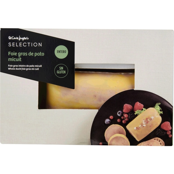 Foie Gras de Pato Inteiro Mi Cuit sem Glúten embalagem 250 g