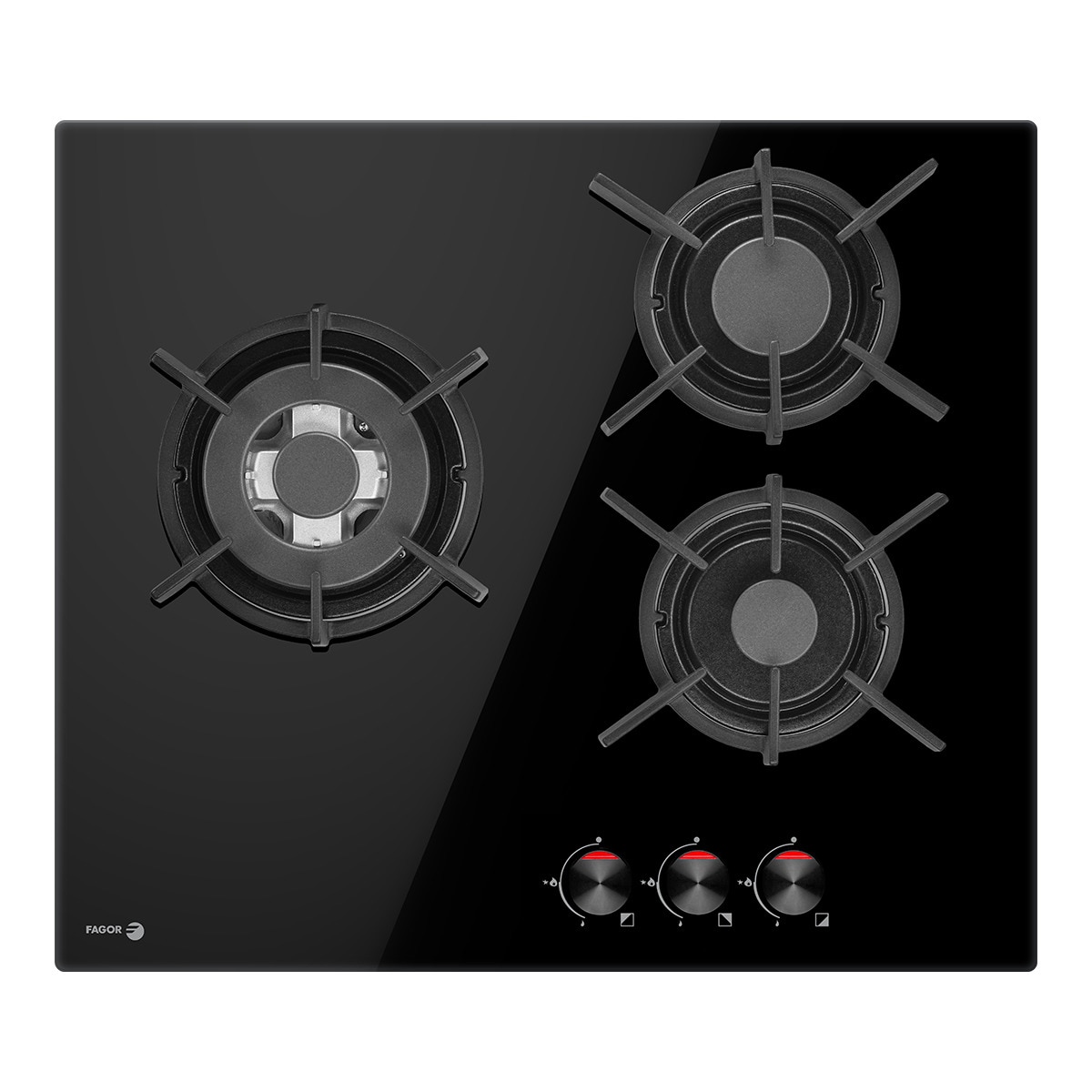 Fagor – Placa gas Fagor con 3 quemadores – 3CFI-3GLSPB.