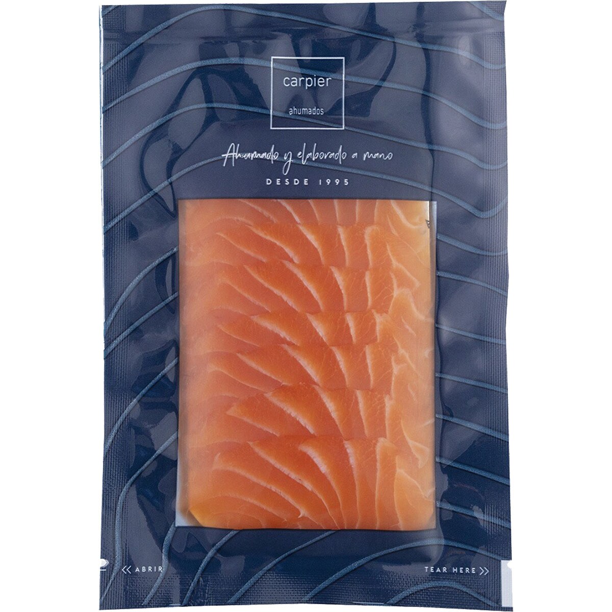 Pre-sliced side of smoked salmon sachet 80 g · CARPIER · Supermercado ...