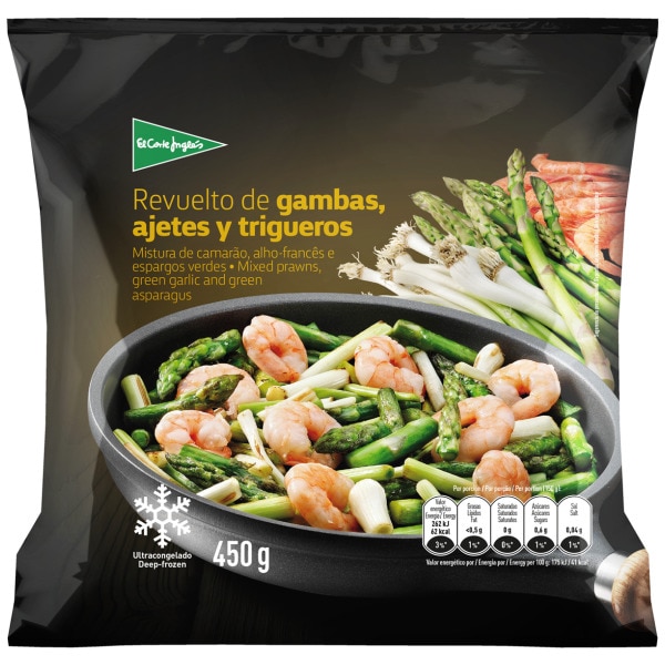 revuelto de gambas ajetes y esparragos trigueros bolsa 450 g