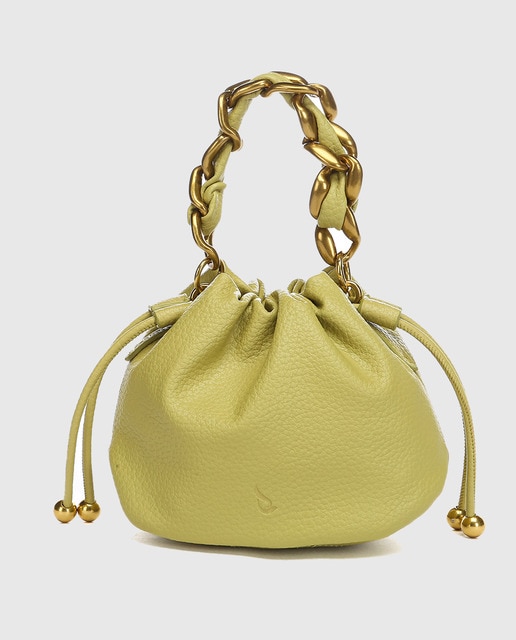 Bolso saco pequeño de materiales reciclados con varias asas
