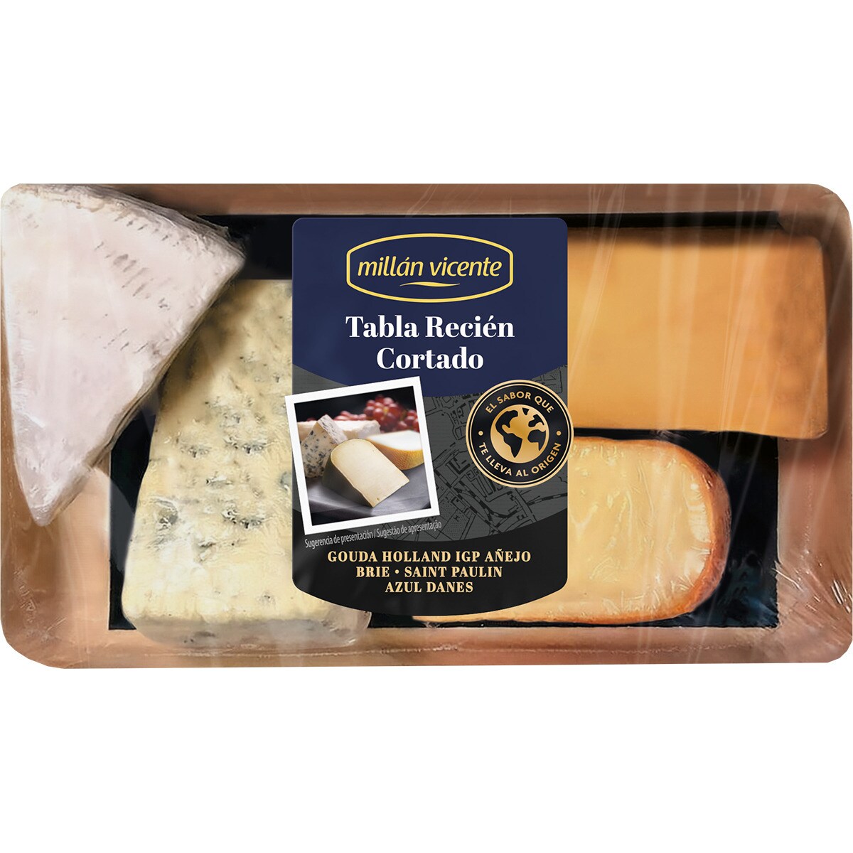 Selección tabla de quesos recién cortados elaborados con leche