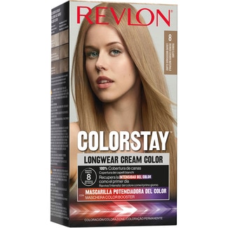 REVLON Colorstay permanent hair colour Longwear Cream Color no. 8 Light Blonde box 1 each