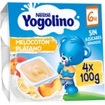 Milchdessert mit Banane und Pfirsich, glutenfrei, ab 6 Monaten, 4er-Pack Schalen 100 g ohne Palmöl